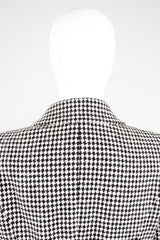 Chanel Wool Houndstooth Hook Front Jacket Blazer