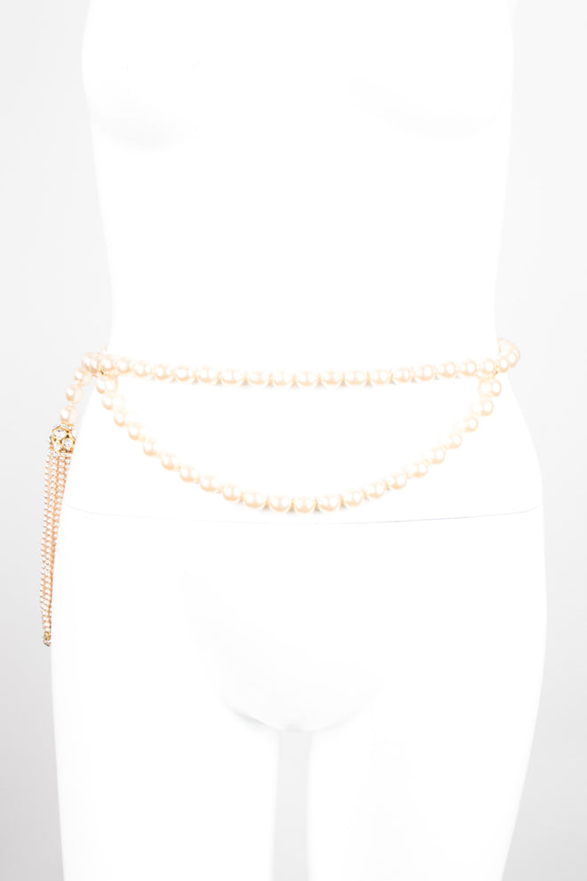 Chanel Signature Pearl Tassel Belt Necklace