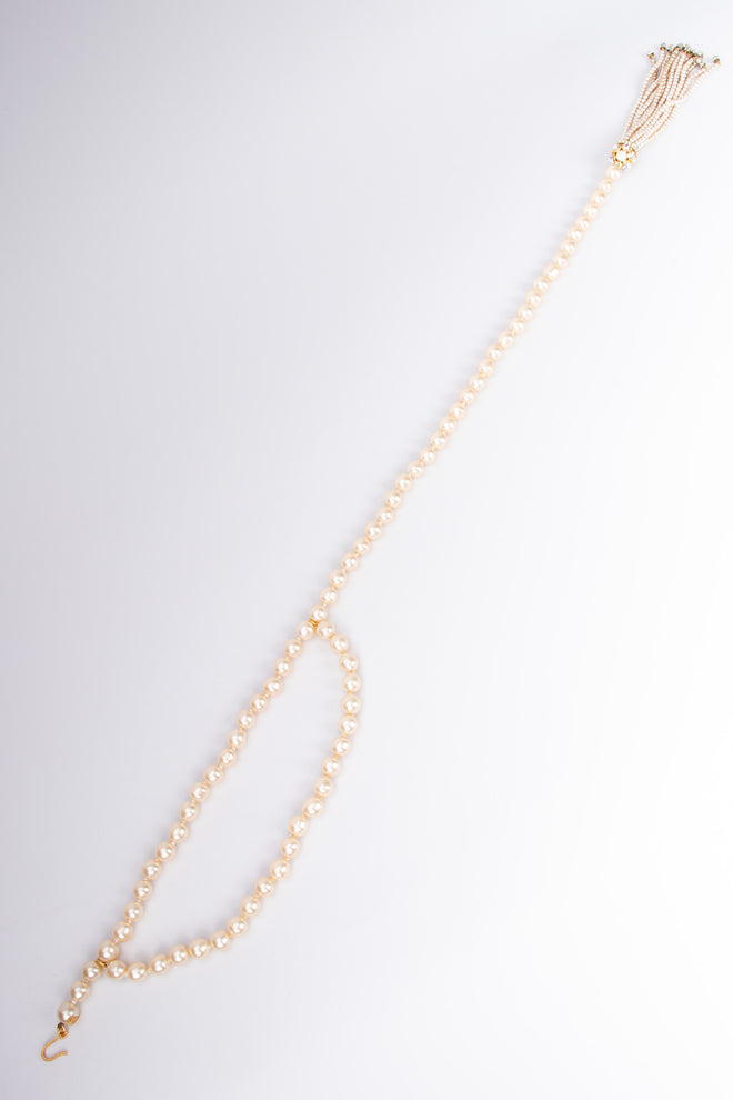 Chanel Signature Pearl Tassel Belt Necklace