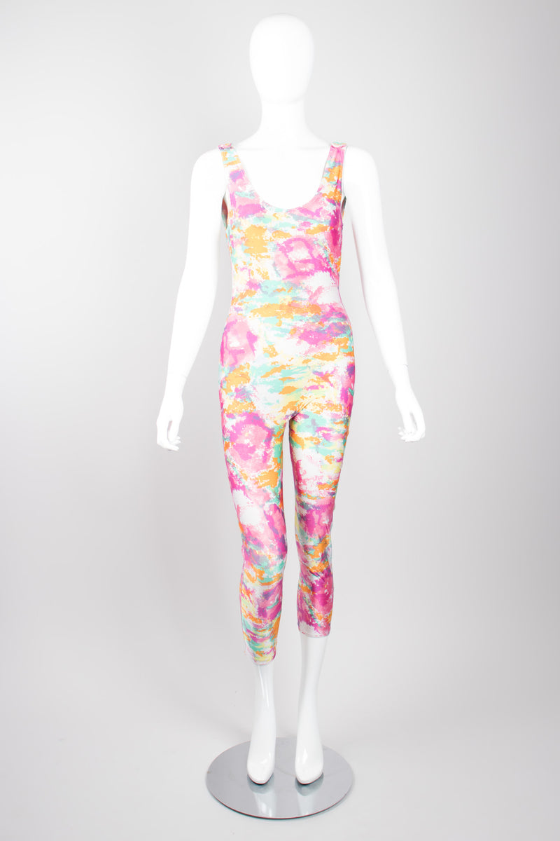 Chanel Boutique Watercolor Spandex Unitard Jumpsuit & Silk Shirt Set –  Recess