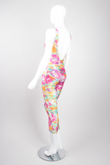 Chanel Boutique Watercolor Spandex  Unitard Jumpsuit & Silk Shirt Set