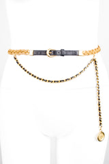 Chanel Thin Braided Leather Chain Charm Belt