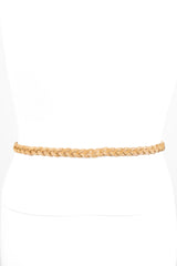 Chanel Thin Braided Leather Chain Charm Belt