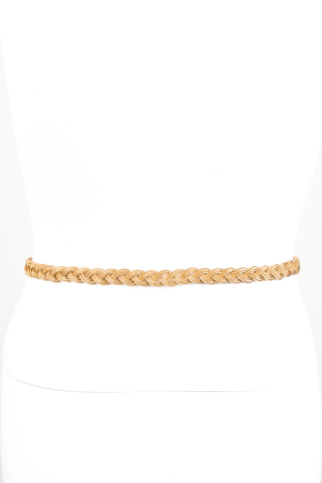 Chanel Thin Braided Leather Chain Charm Belt