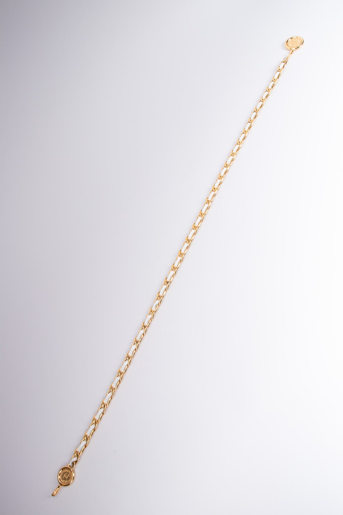 Chanel White Woven Leather Chain Belt – Recess