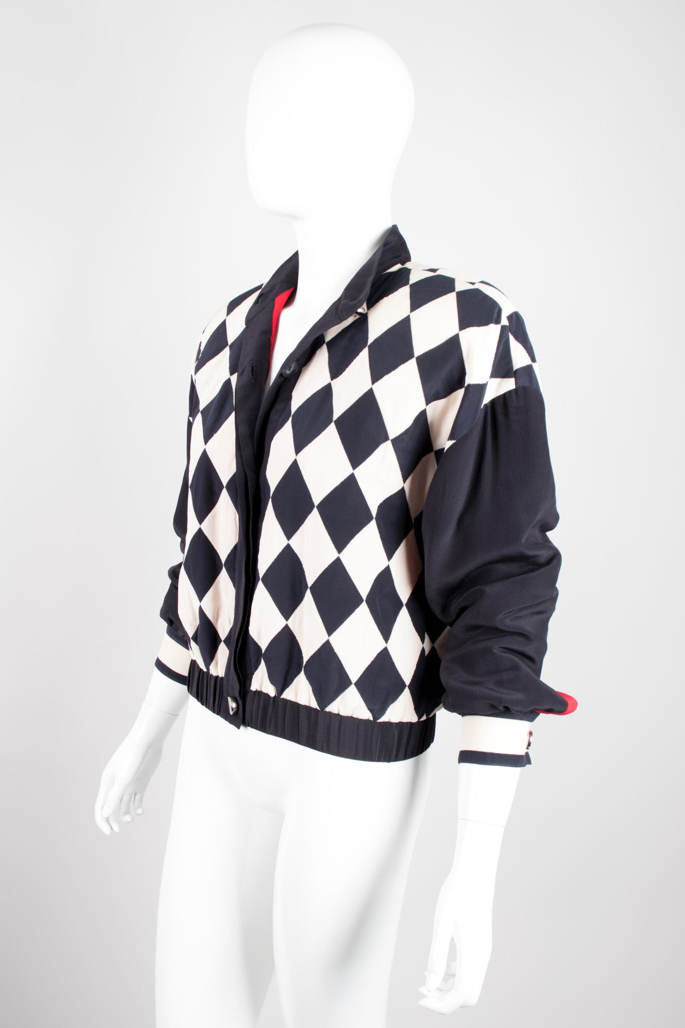 Ellen Tracy Silk Checker Gucci Bomber Jacket