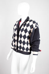 Ellen Tracy Silk Checker Gucci Bomber Jacket