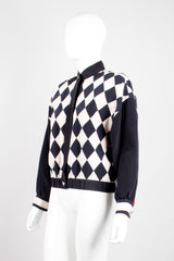 Ellen Tracy Silk Checker Gucci Bomber Jacket