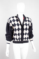 Ellen Tracy Silk Checker Gucci Bomber Jacket