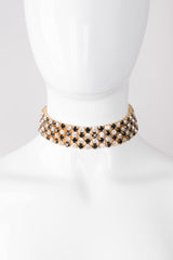 Vintage Rhinestone Checker Choker Collar