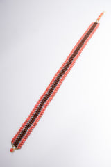 William De Lillo Coral Carved Abacus Bead Belt