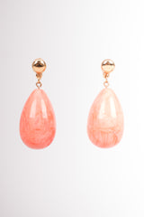 Yves Saint Laurent YSL Coral Marbled Drop Clip Earrings