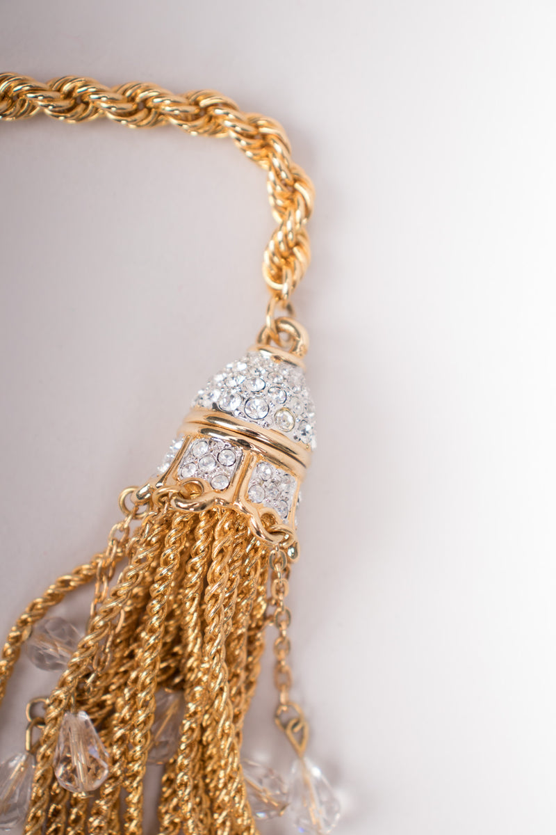 Vintage Crystal Tassel Wrap Necklace Belt