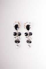 Vintage Large Round Crystal Doll Drop Earrings