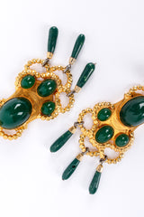 Vintage William de Lillo Egyptian Revival Stone Earrings center crest close up @ Recess LA