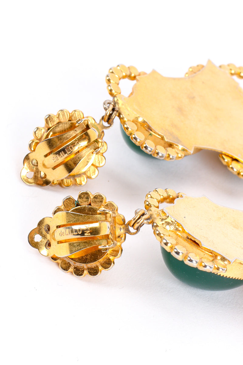 Vintage William de Lillo Egyptian Revival Stone Earrings signed @ Recess LA
