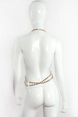 Vintage Gold Disc Body Chain Harness on Mannequin Back at Recess LA