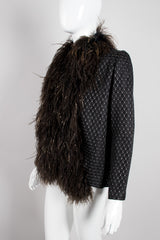 Pat Richards Gold Lamé Dotted Ostrich Feather Rock Jacket