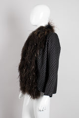 Pat Richards Gold Lamé Dotted Ostrich Feather Rock Jacket