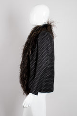 Pat Richards Gold Lamé Dotted Ostrich Feather Rock Jacket