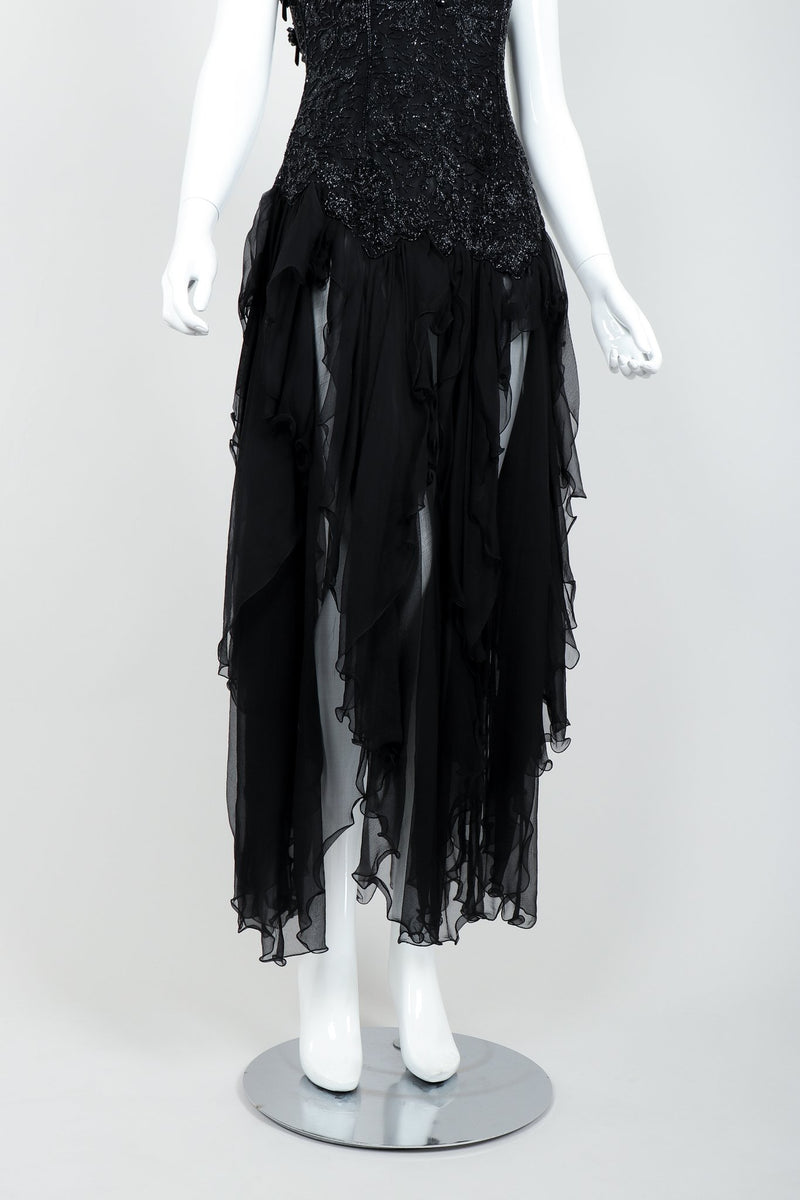 Vintage Eaves & Brown Beaded Silk Event Dress Silk Dress at Recess