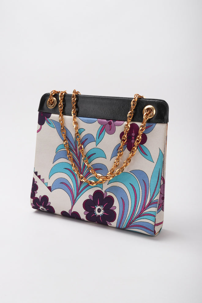 Recess Los Angeles Vintage Emilio Pucci Rare Floral Chain Bag