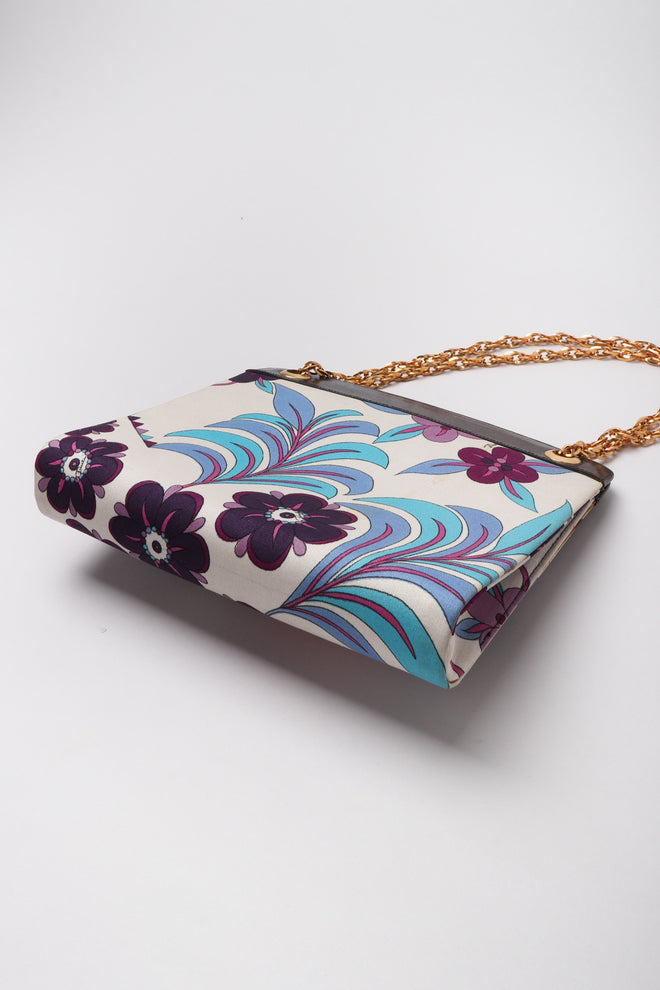 Recess Los Angeles Vintage Emilio Pucci Rare Floral Chain Bag