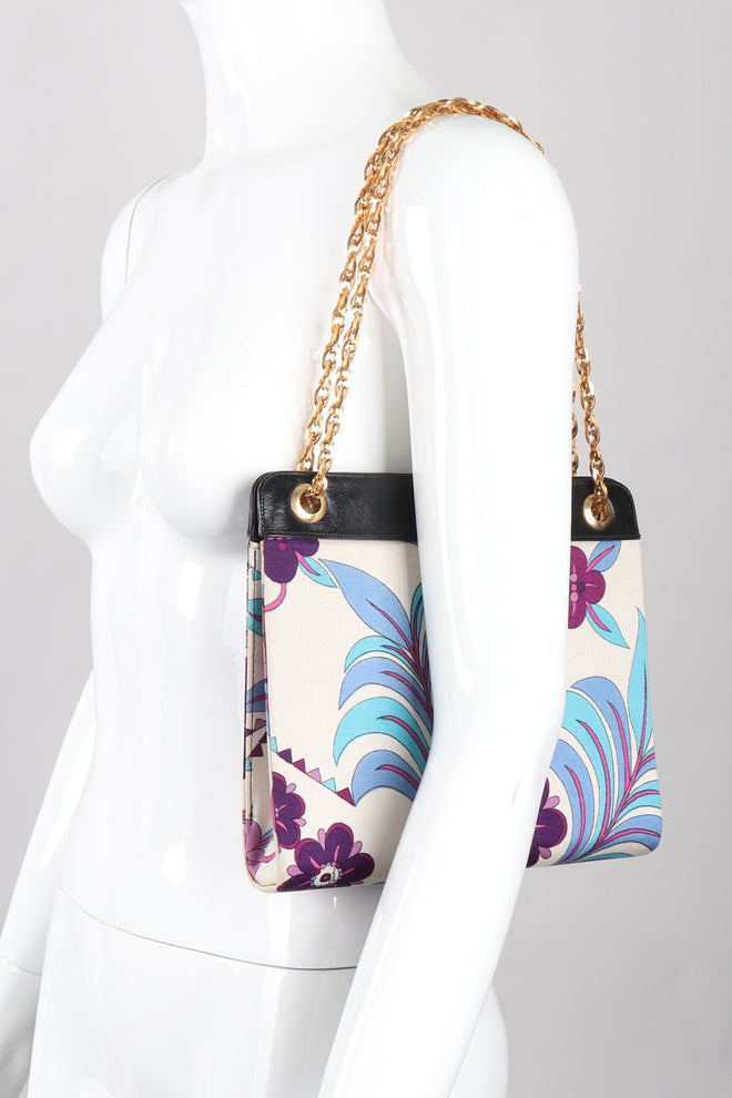 Recess Los Angeles Vintage Emilio Pucci Rare Floral Chain Bag
