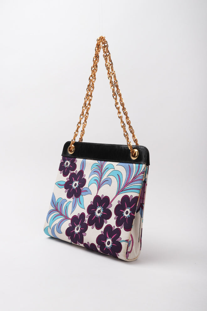 Recess Los Angeles Vintage Emilio Pucci Rare Floral Chain Bag