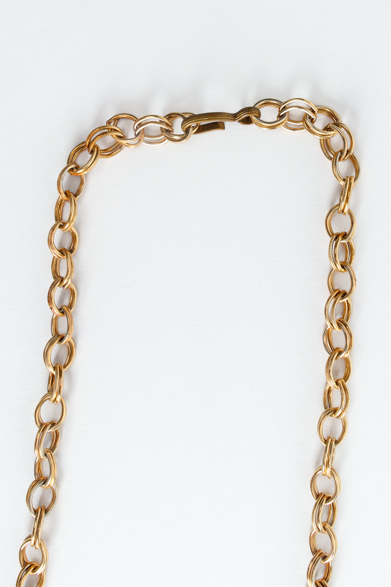 Vintage Artisanal Enamel Butterfly Plate Necklace Hook Chain Detail at Recess LA