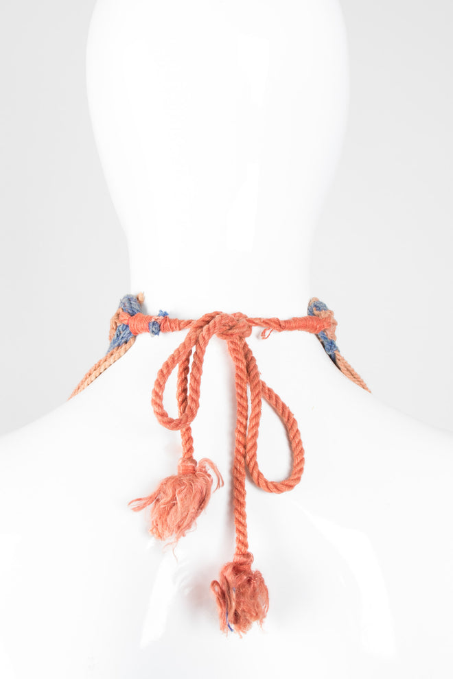 Ethnic Macrame Clay Bead Waterfall Bib Necklace