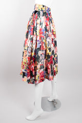 Fanée Floral Bloom Expressionist Painting Midi Skirt