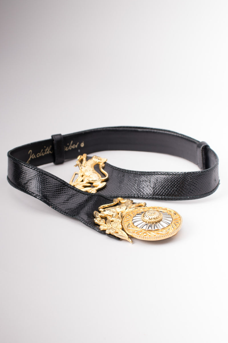 Judith Leiber Foo Dogs Lion Xoloitzcuintli Lizard Medallion Belt