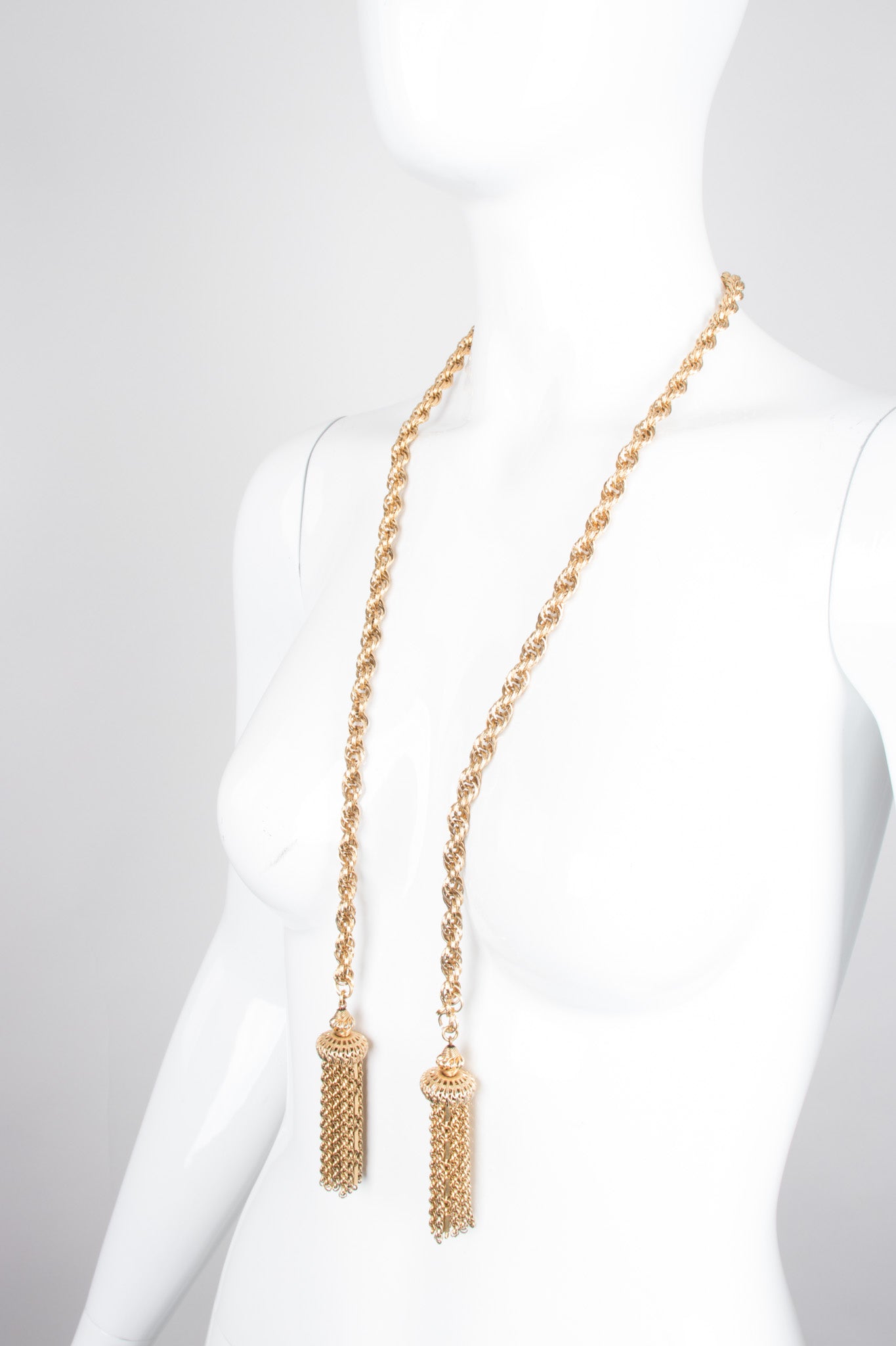 Vintage Gold Tassel Wrap Necklace