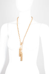 Vintage Gold Tassel Wrap Necklace