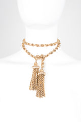 Vintage Gold Tassel Wrap Tie Necklace