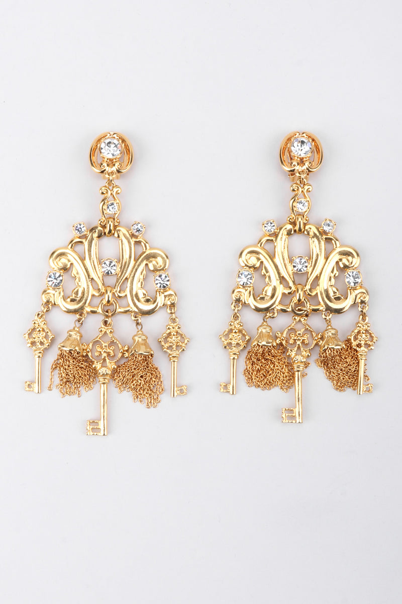 Recess Los Angeles Vintage Gianni De Liguoro Baroque Key Chandelier Earrings