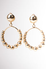 Oversized Vintage Gold Ball Hoop Earrings