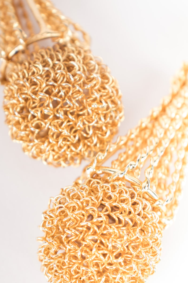 Whimsical Gold Mesh Topiary Ball Earrings