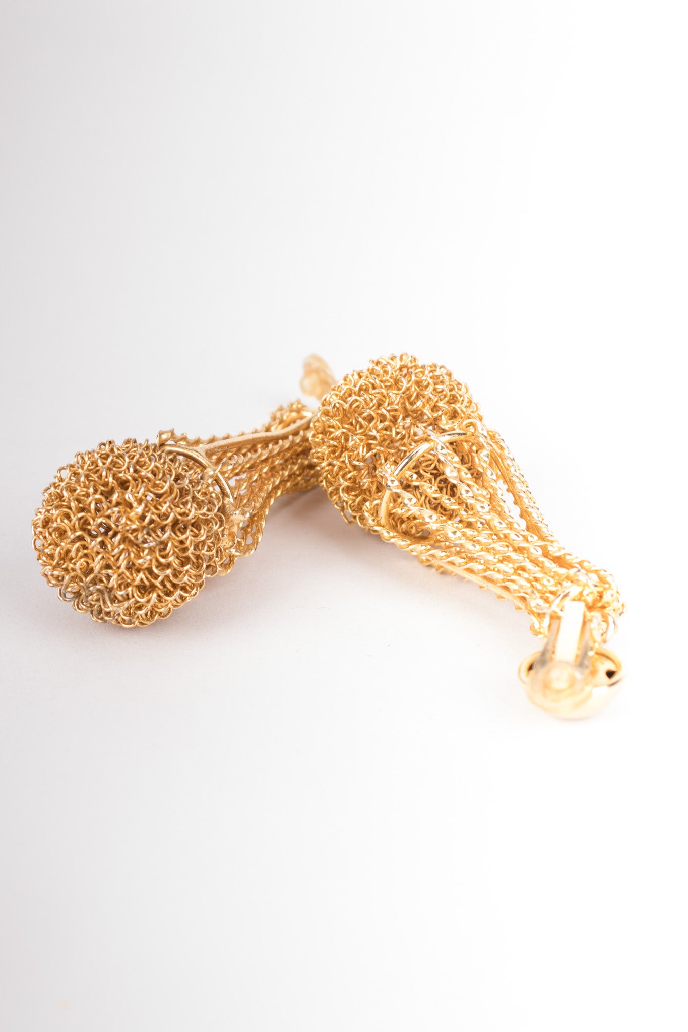 Whimsical Gold Mesh Topiary Ball Earrings