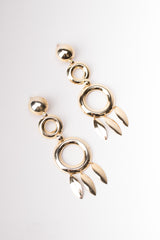 Recess Los Angeles Vintage Gold Graduated Circle Leaf Drop Earrings