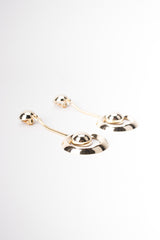 Gold Chain Drop Hoop Clip Earrings