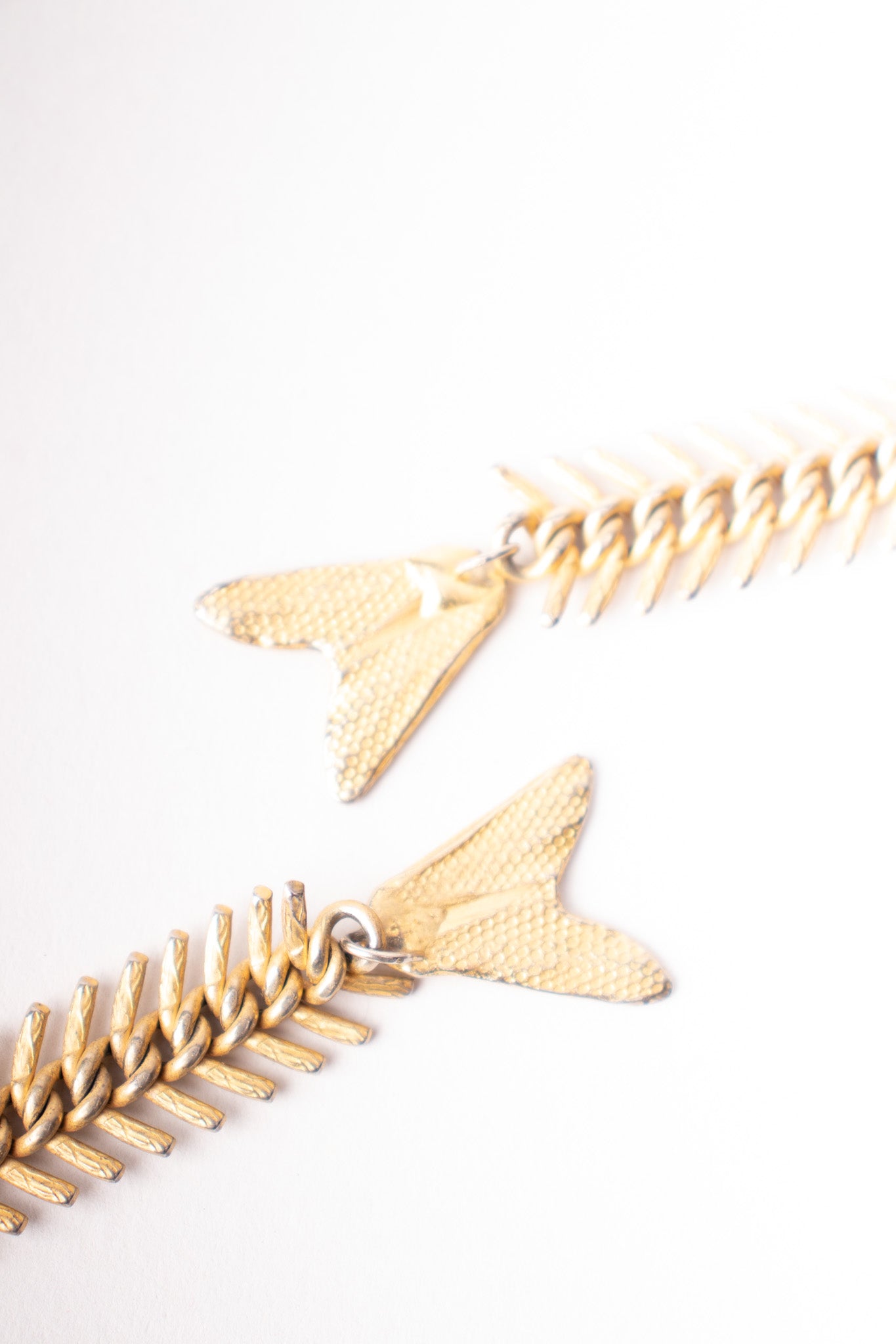 Fish Bone Backbone Vertebrae Earrings & Bracelet Set