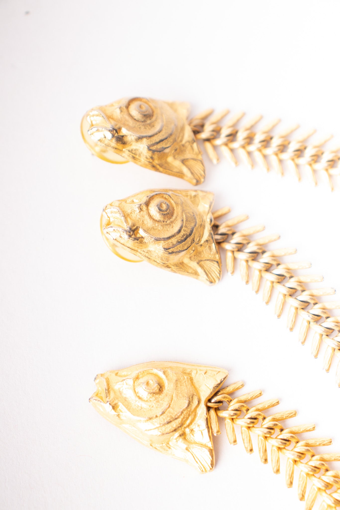 Fish Bone Backbone Vertebrae Earrings & Bracelet Set