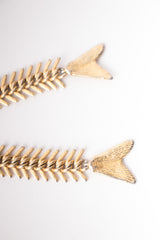 Fish Bone Backbone Vertebrae Earrings & Bracelet Set