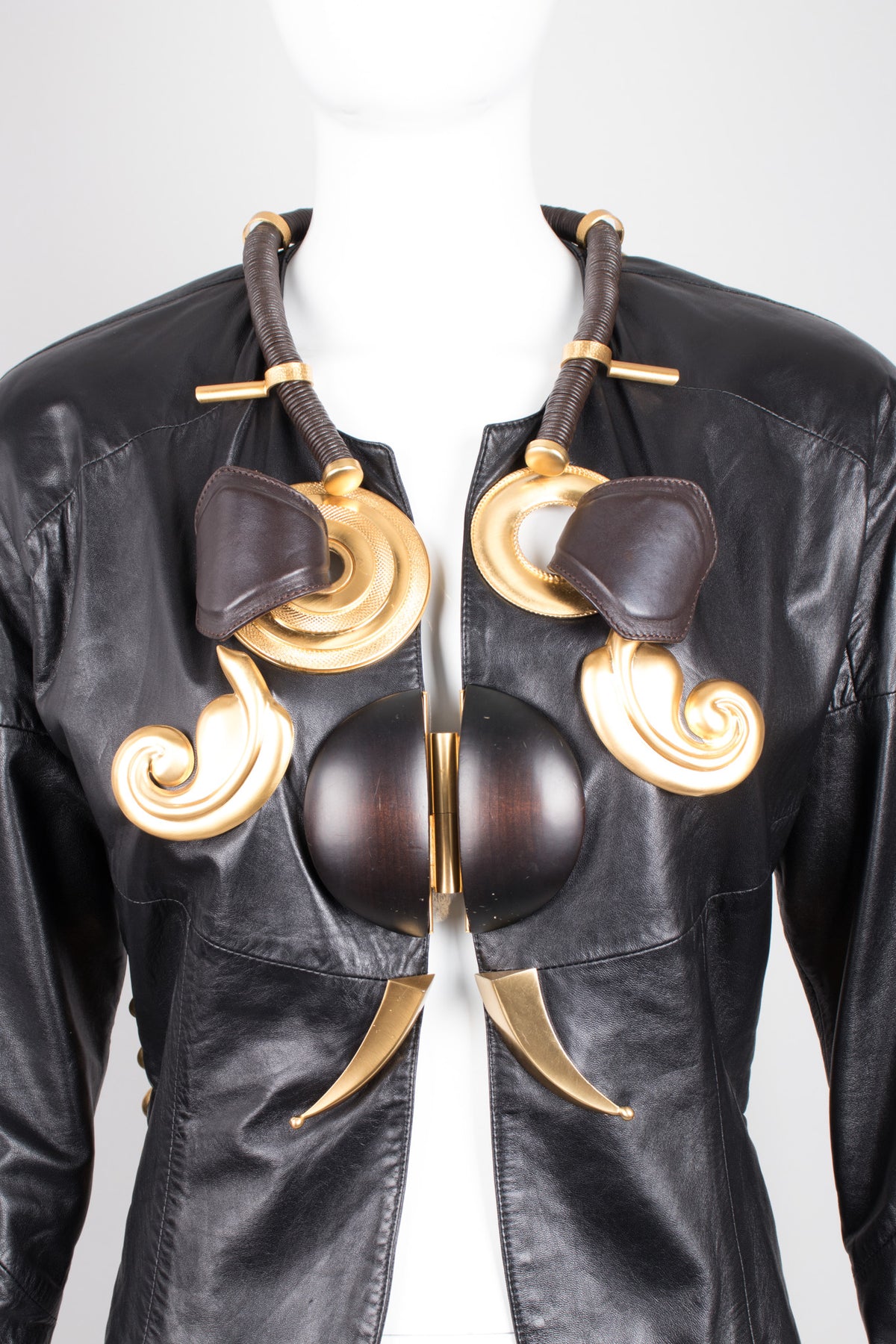 Gianfranco Ferre African Embellished Leather Jacket – Recess
