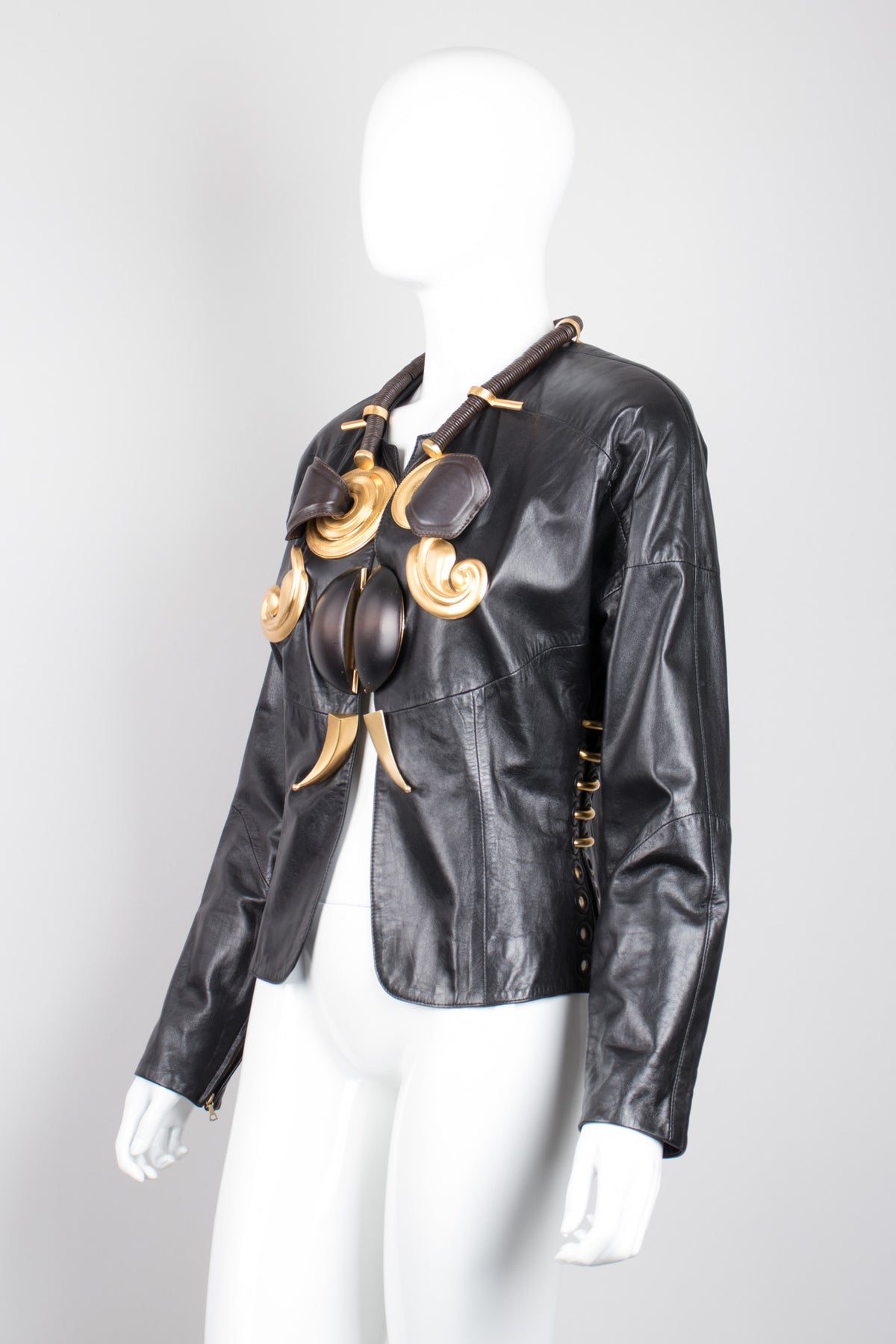 Gianfranco Ferre African Embellished Leather Jacket – Recess