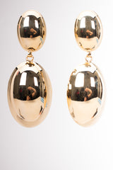 Vintage Shiny Golden Oval Drop Earrings