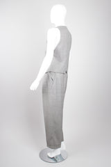 Neiman Marcus Studio Vintage Tweed Double Breasted Vest & Pant Suit Set