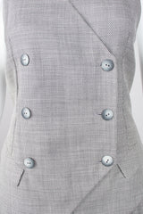 Neiman Marcus Studio Vintage Tweed Double Breasted Vest & Pant Suit Set